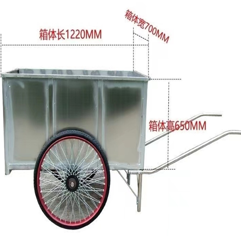 ∝不锈钢垃圾车户外手推车人力清洁保洁环卫车桶垃圾车箱配实心胎