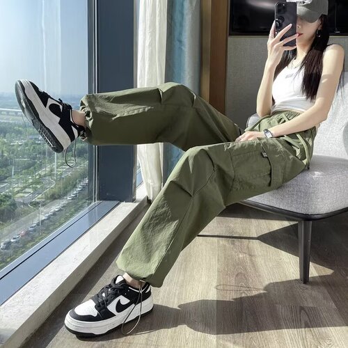 Slim Fit American Work Pants for Women - Summer Petite Bootcut Hiking Pants - Loose Wide Leg Sports Shorts