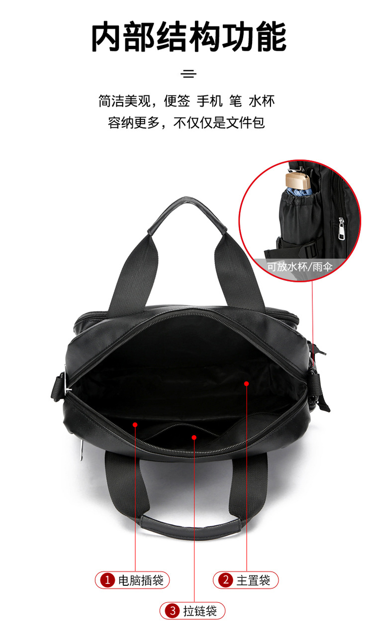 The new 2024 high-end briefcase, large-capacity casual sports single-shoulder bag, simple men's style, water-resistant crossbody undefined