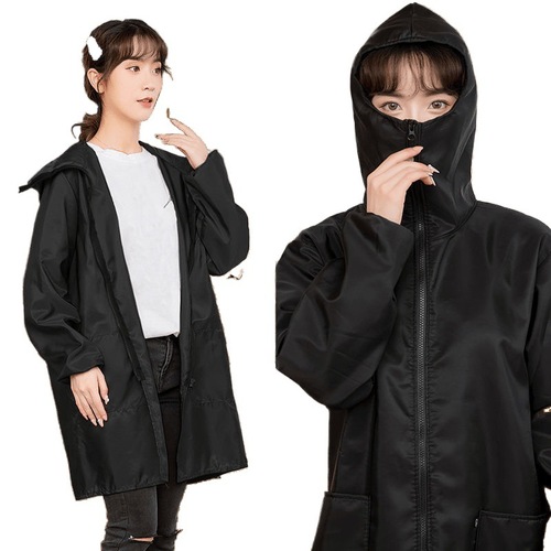 Kitchen apron protective suit with hat for cooking, anti-smoke and anti-oil, for women, home use, waterproof and oilproof clothing