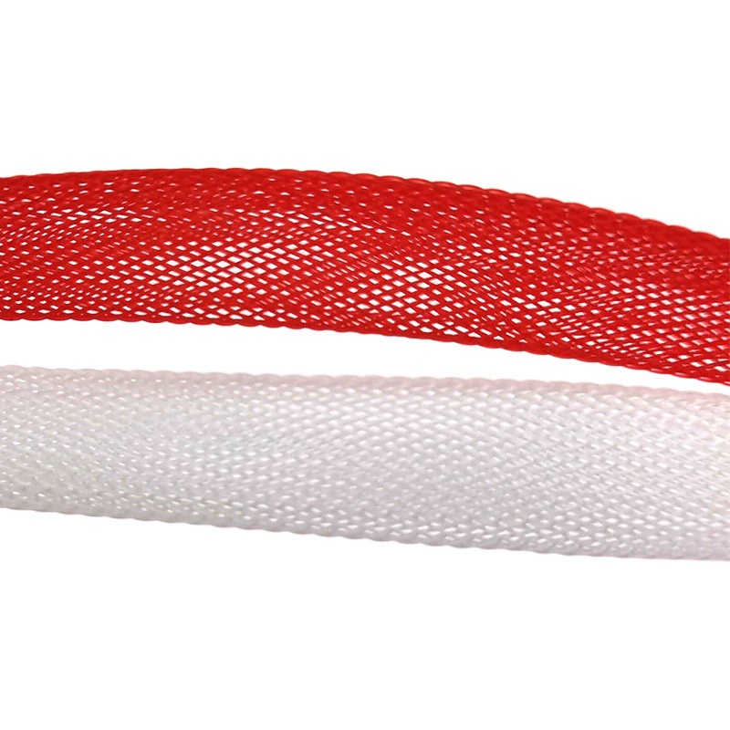 Оптовая Продажа с фабрики цветной узор телескопическая тканая сетчатая трубка нейлоновая огнестойкая змеиная кожа Корпус жгута проводов кабель пластиковая сетчатая трубка