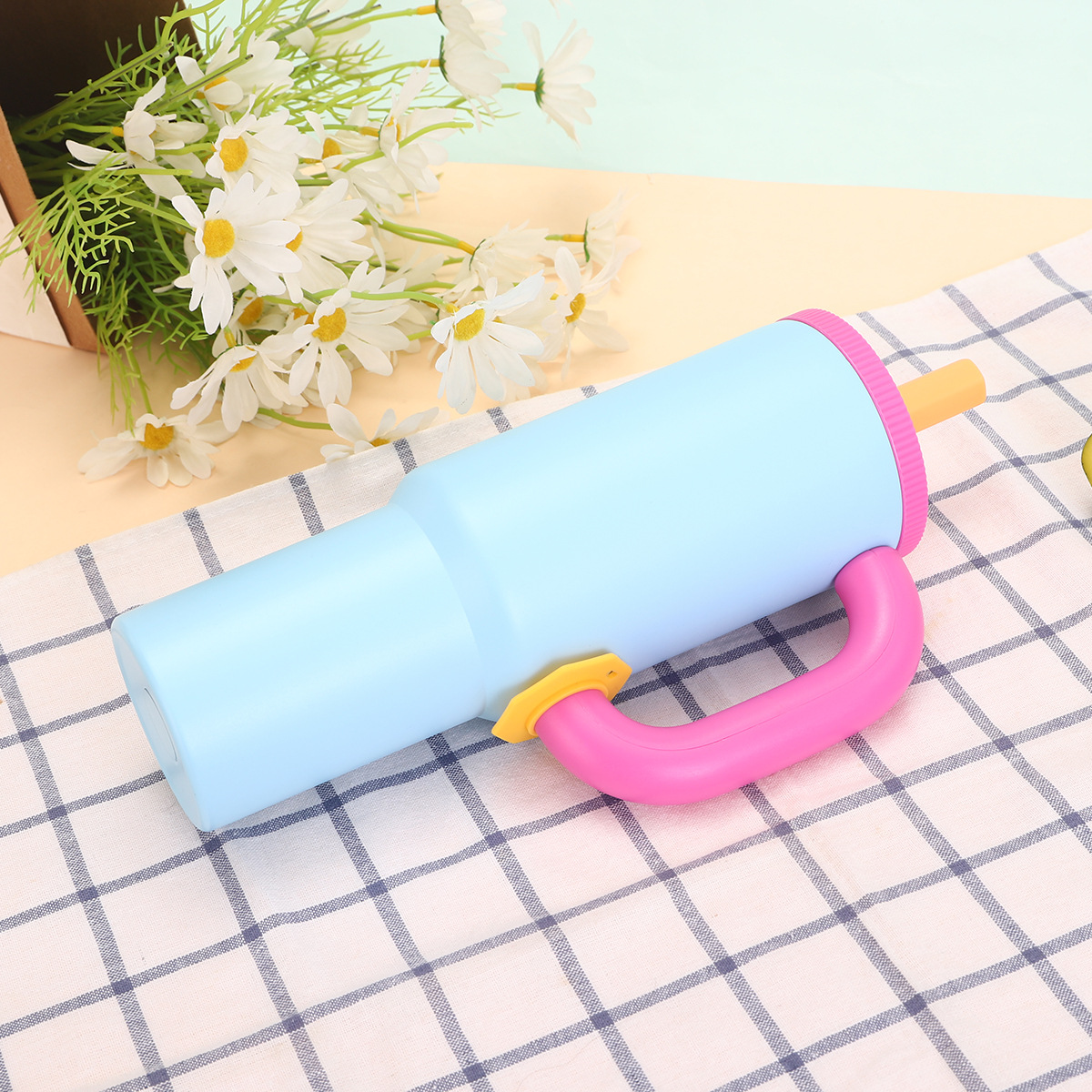 Gourde isotherme esthétique avec paille en acier inoxydable_voghion.com
