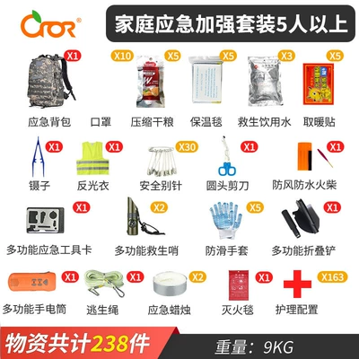 Kempinq və səyahət Defense Combat Readiness Emergency Material - tn-009b-earthquake-emergency-kit