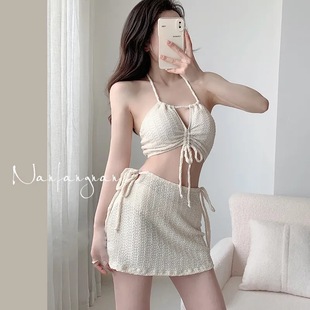 Swimwear Women's Bikini Split Three-piece Set Sexy Pure Desire Korean-style Slimming Internet Popular Girl Sweet and Spicy Vacation
