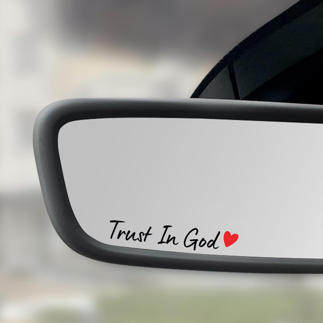 Autostickers met de tekst "Vertrouw op God", letters voor de achteruitkijkspiegel van de auto_voghion.com