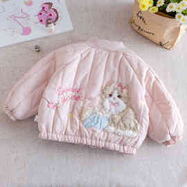 女童外套2025新款秋冬季棉衣女宝宝洋气夹棉上衣儿童冬装加厚棉服