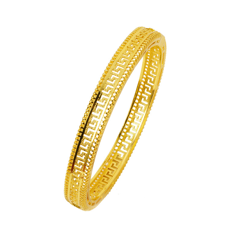 Arena antigua oro hueco nuevo patrón hebilla pulsera hombres y mujeres alta retención de color Vietnam chapado en oro de aleación de cobre Yiwu joyería al por mayor