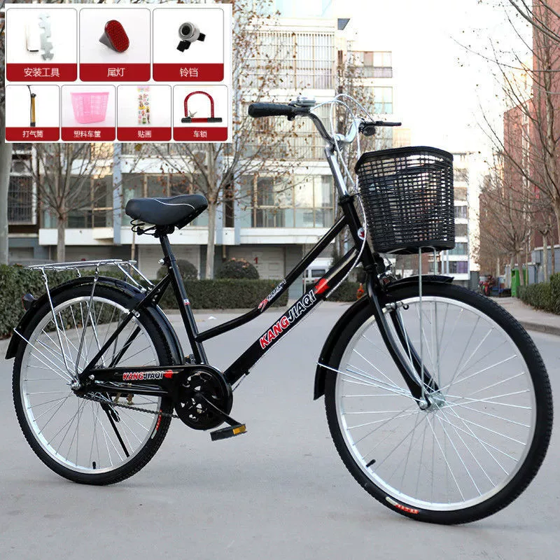 Велосипед для взрослых, 24 дюйма, 26, мужской и женский велосипед для пожилых людей, легкий велосипед, студенческий велосипед, женский пригородный велосипед в стиле ретро