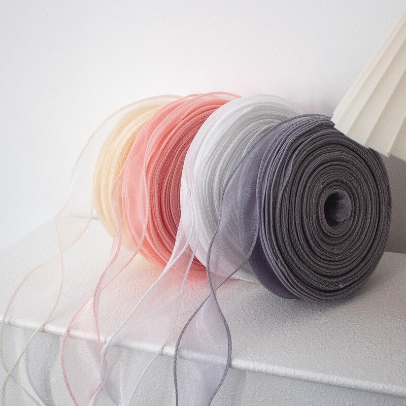 Plain Color Fishtail Yarn Floral Packaging Ribbon, Wavy Yarn Mesh, Bouquet Packaging Ribbon, Gift Bow Decoration