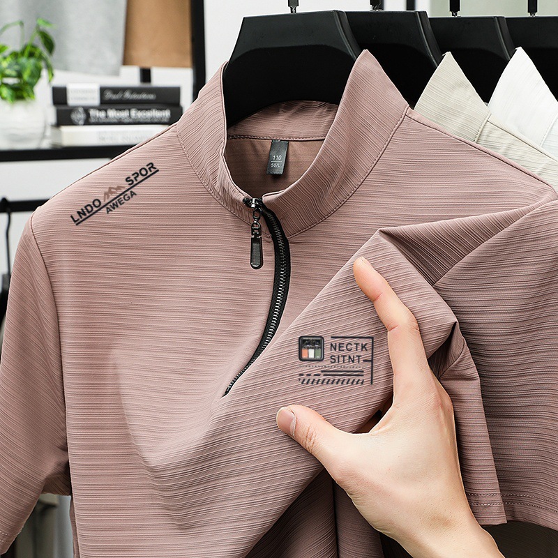 若者と中年男性向けの夏用半袖Tシャツ、カジュアルなラウンドネックの薄いTシャツ、通気性と多用途性、スポーツ紳士服、簡単に発電できます。|undefined