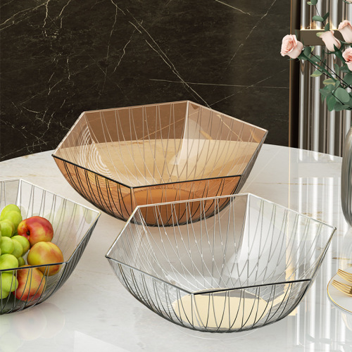 New Light Luxury Fruit Plate Home Living Room Coffee Table Decor Candy Plate Snack Plate Fruit Plate High-End Sense