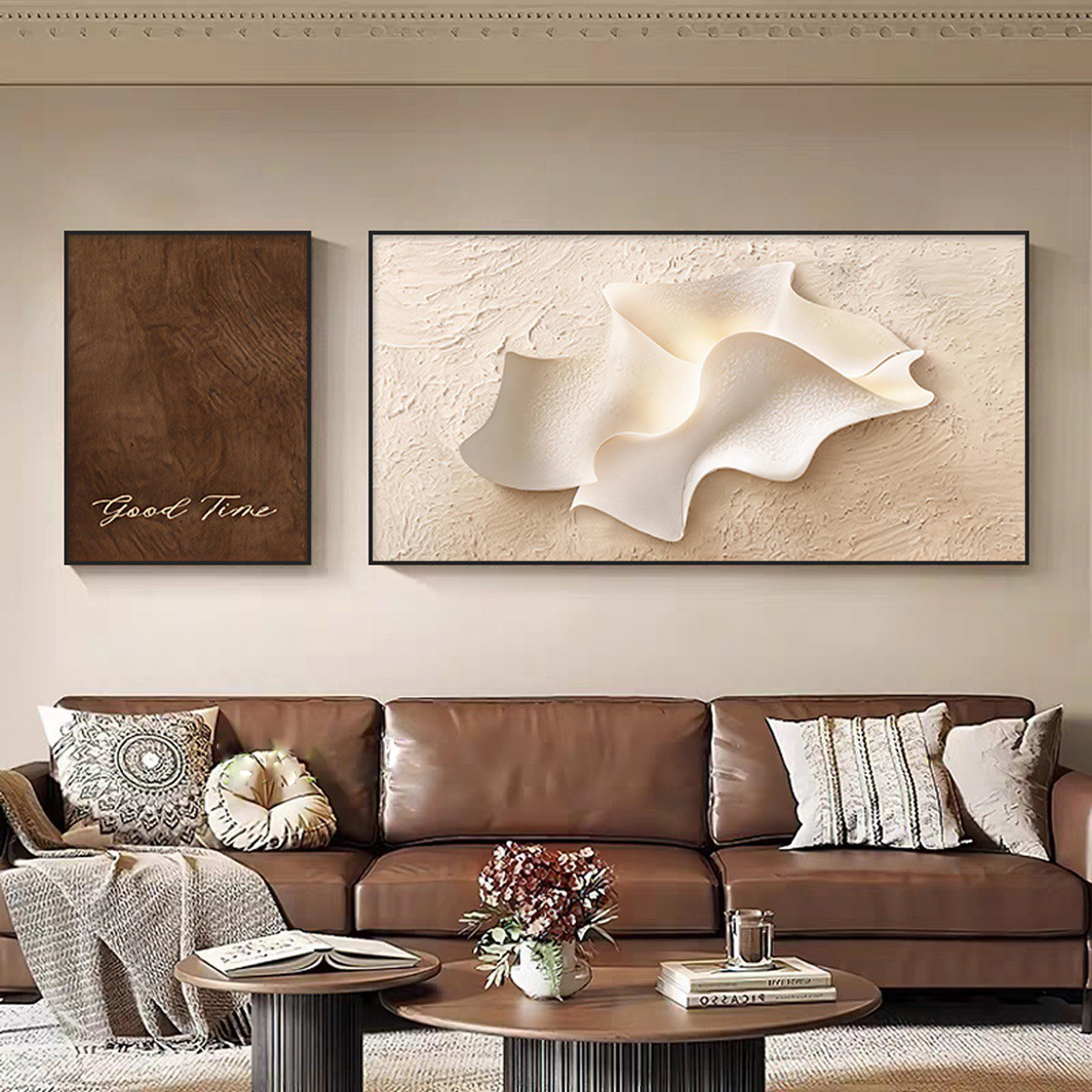 Luz de lujo de alto nivel pintura de decoración de la sala de estar estereoscópica abstracta sofá fondo pintura mural simple moderna pintura colgante