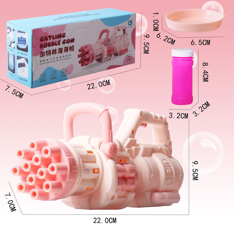 Automático Gatling espacio astronauta máquina de burbujas al aire libre de mano burbuja soplando pistola eléctrica juguetes para niños al por mayor