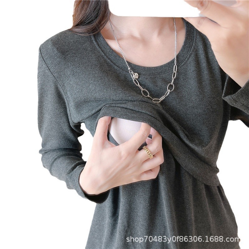 春秋用長袖アウター、産後ママ用授乳服、産褥服、授乳服タイプ9238|undefined