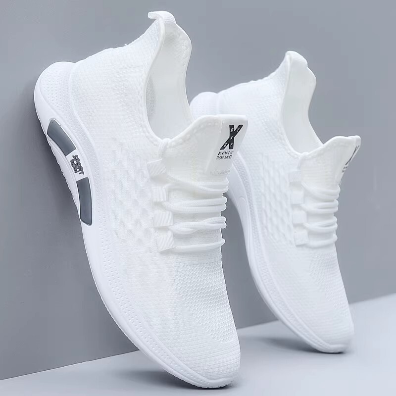 Men's Shoes, Spring and Autumn Breathable Sports Shoes, Running Casual Shoes, Lightweight Mesh Shoes, 2026 New Versatile White Shoes Wholesale