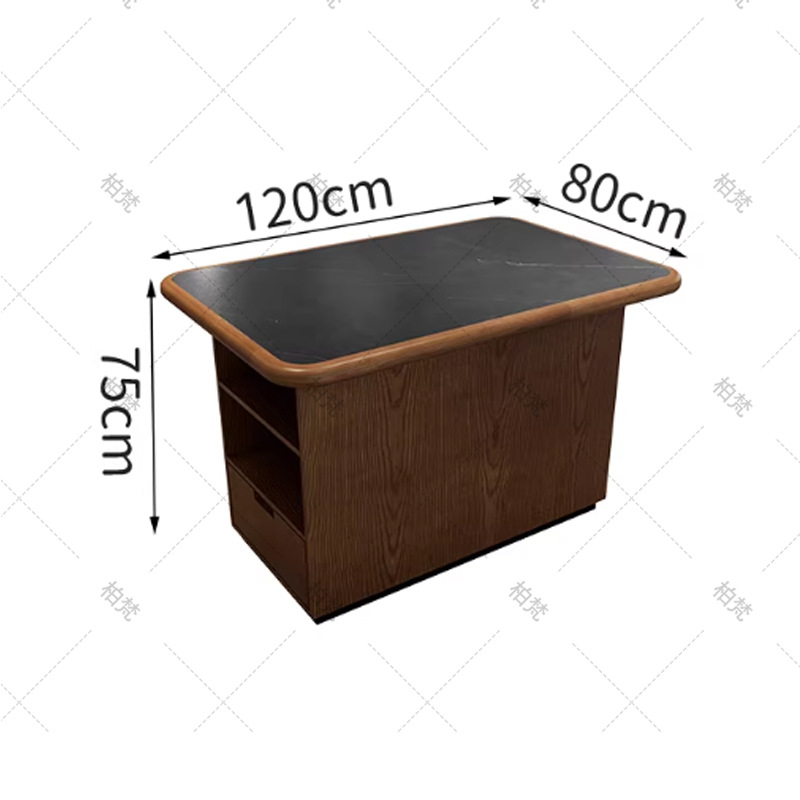 Mei Guoyun Guichuan Mountain Wildwind Restaurant tarjeta de mesa de mármol de madera maciza olla caliente silla estufa electromagnética integrada comercial