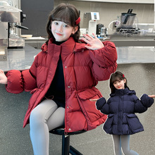 女童冬装2025新款儿童加厚公主风羽绒棉服收腰外套