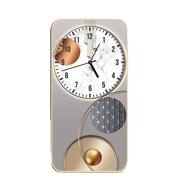 Restaurante de lujo ligero pintura decorativa con reloj mesa de comedor moderna pintura colgante comedor mural cocina de alta gama combinación de reloj creativo