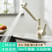 招财猫水龙头洗手盆洗脸盆家用304不锈钢多功能全铜面盆冷热龙头