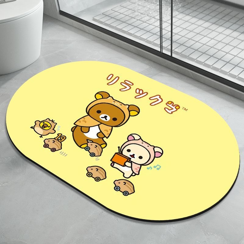 Tapis de bain en terre de diatomée rilakkuma absorbant séchage_voghion.com