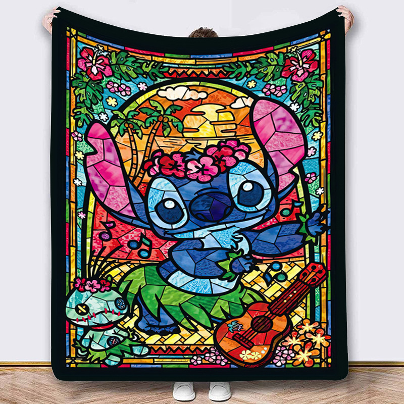 午睡毯直供数码印花通史史迪仔迪奇外贸子空调工厂法兰绒毯卡毛毯