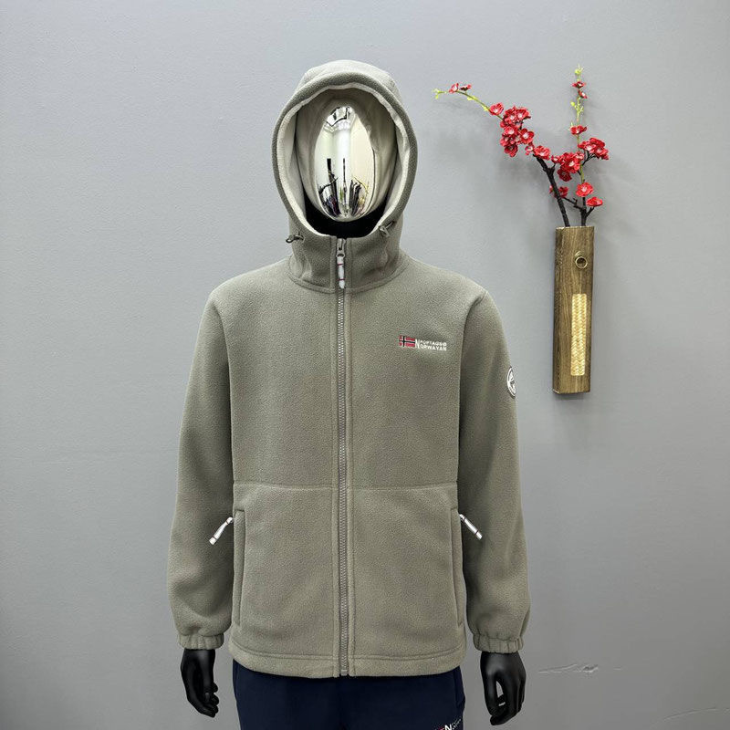 [9819] exportación a Noruega con capucha individual forrada de lana engrosada chaqueta de abrigo de hombre a prueba de frío cálido polar de doble cara
