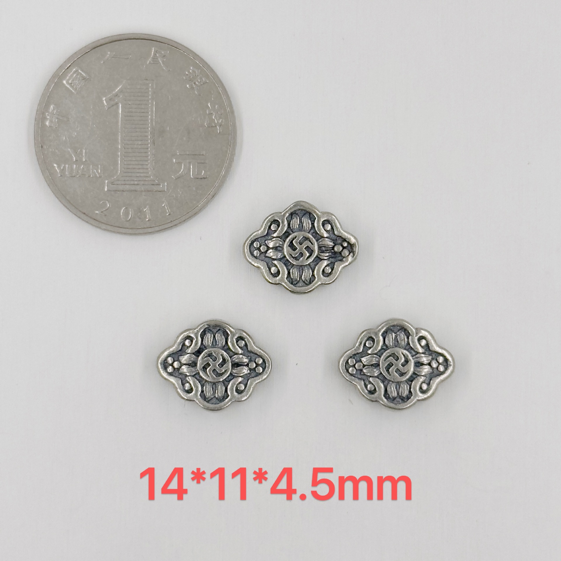 384-417 Shanxi vintage old silver spacer beads DIY accessories 9997 silver bracelet jewelry accessories