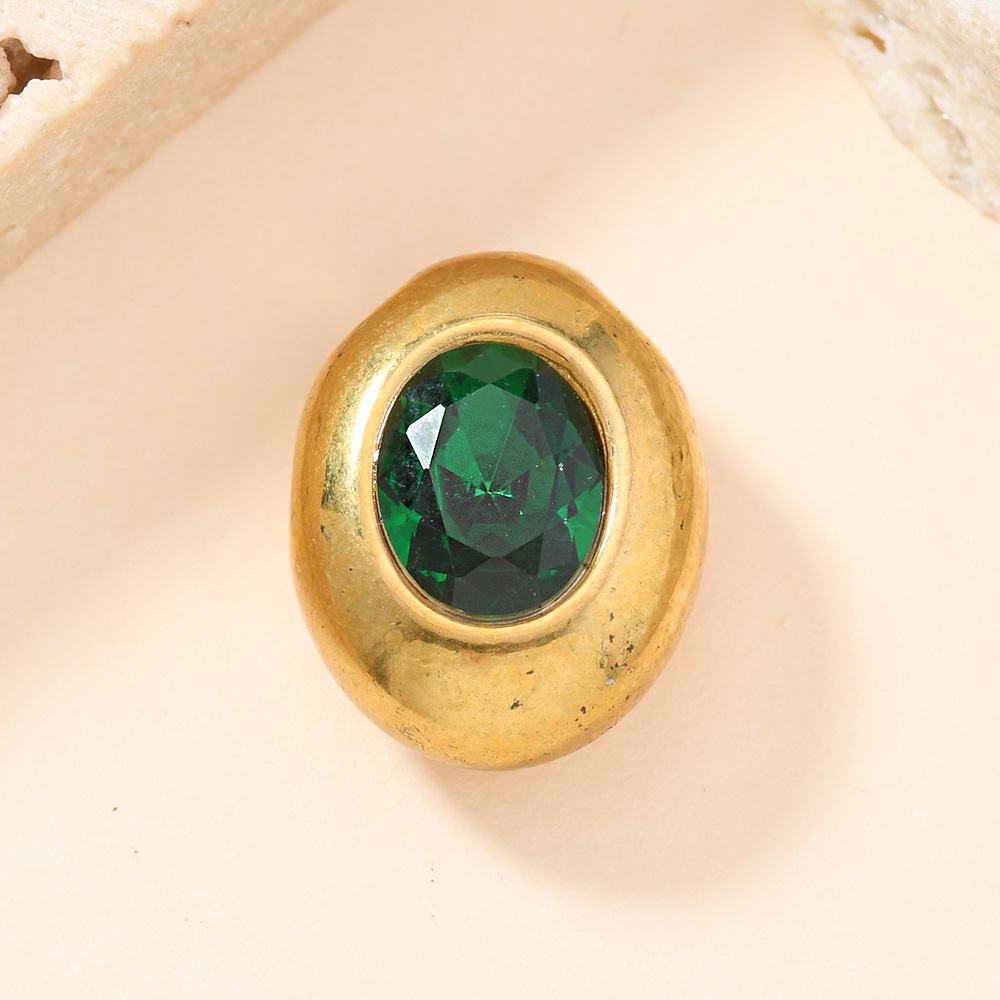 Colgante único de venta transfronteriza accesorios de acero inoxidable accesorios de collar de zircón de color oval accesorios DIY de lujo ligero