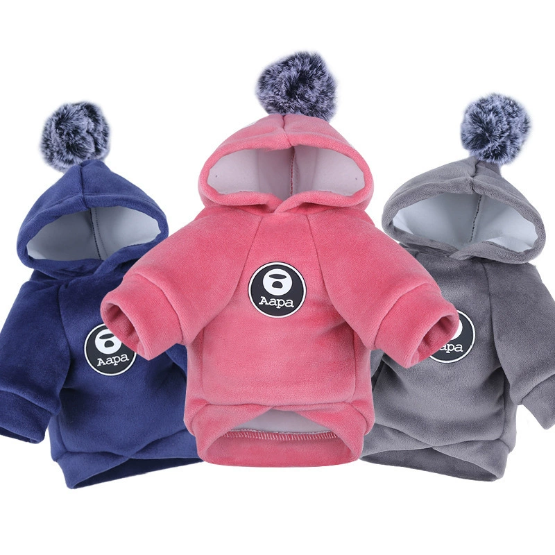 Толстовка с мячом для собак и кошек, Тедди Французский бульдог, осенне-зимняя одежда для собак, товары для кошек, модный бренд Pomeranian оптом