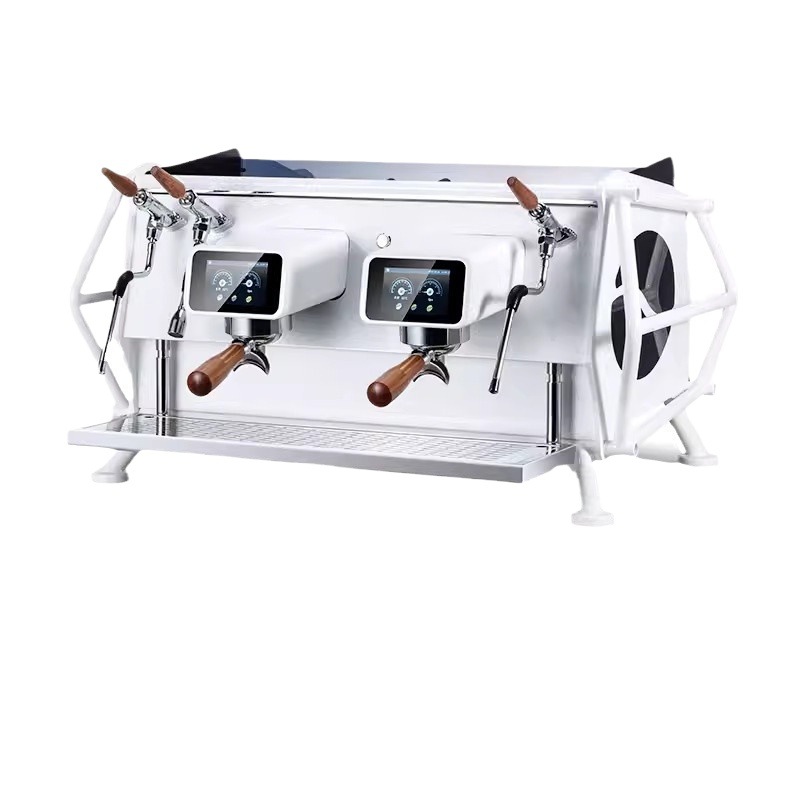 Máquina de café comercial Bismarck, máquina de extracción de café semiautomática de doble cabeza, cafetería italiana