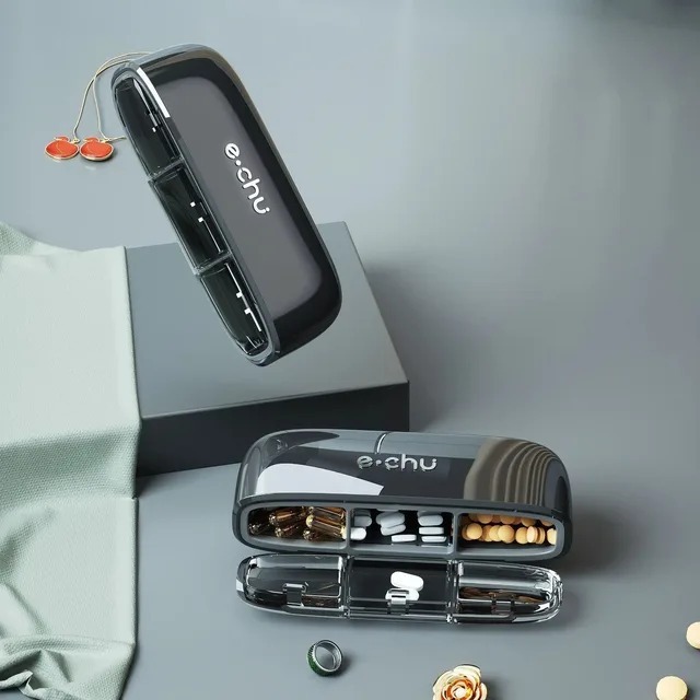 跨境热销3格小药盒 便携式迷你密封防潮随身药物药品分装收纳盒子