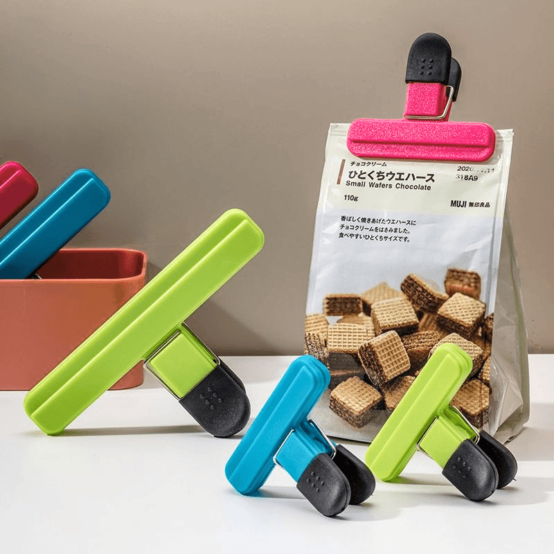 Clip de sellado de alimentos en forma de T de cocina, empaque de bocadillos de papas fritas, clip de sellado fuerte, clip de sellado de bolsa de plástico a prueba de fugas y humedad