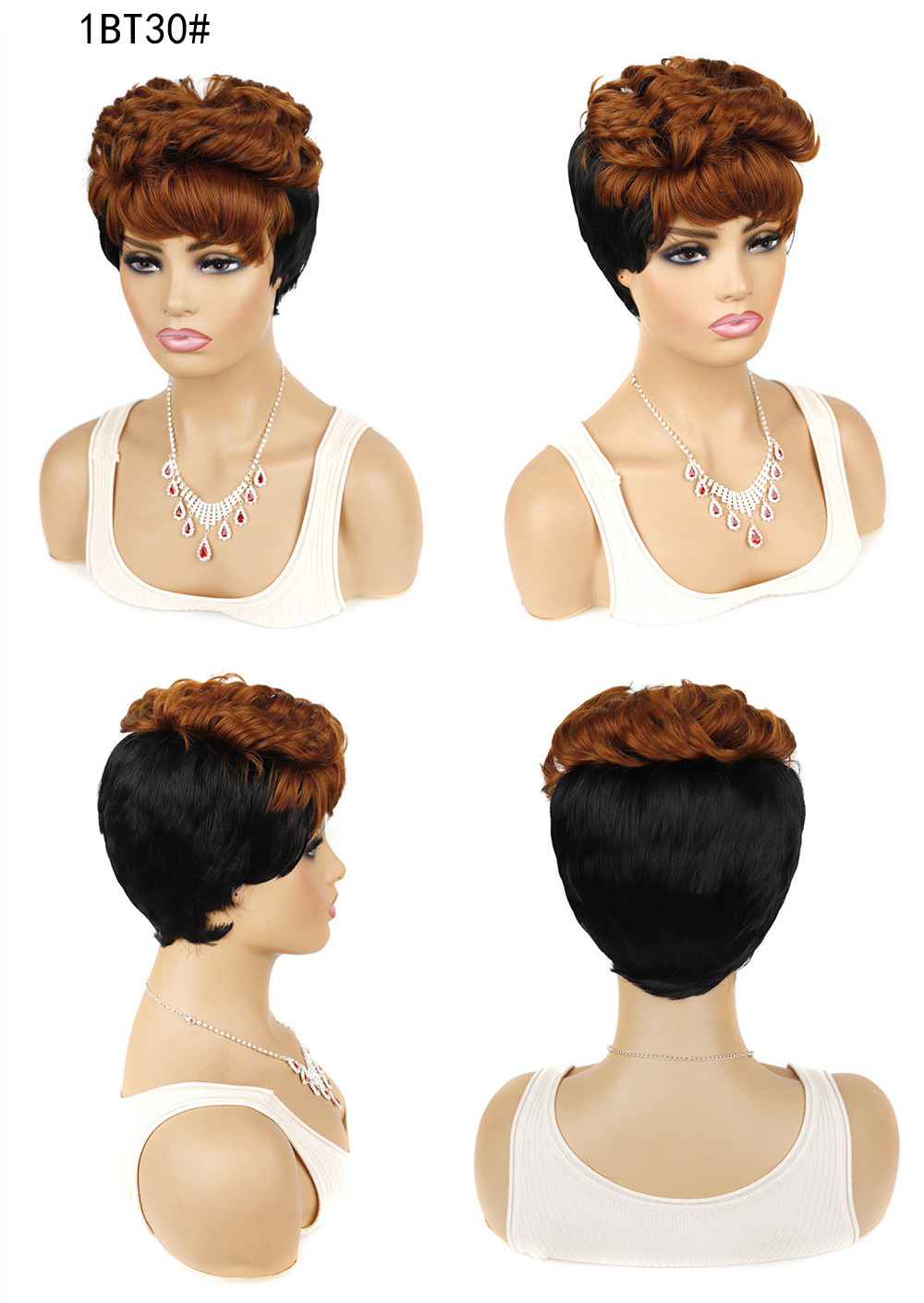 Fornitura di fasce colorate per capelli corti ricci da donna europea e americana, fasce colorate per capelli corti sbiancate e tinte all'ingrosso_voghion.com