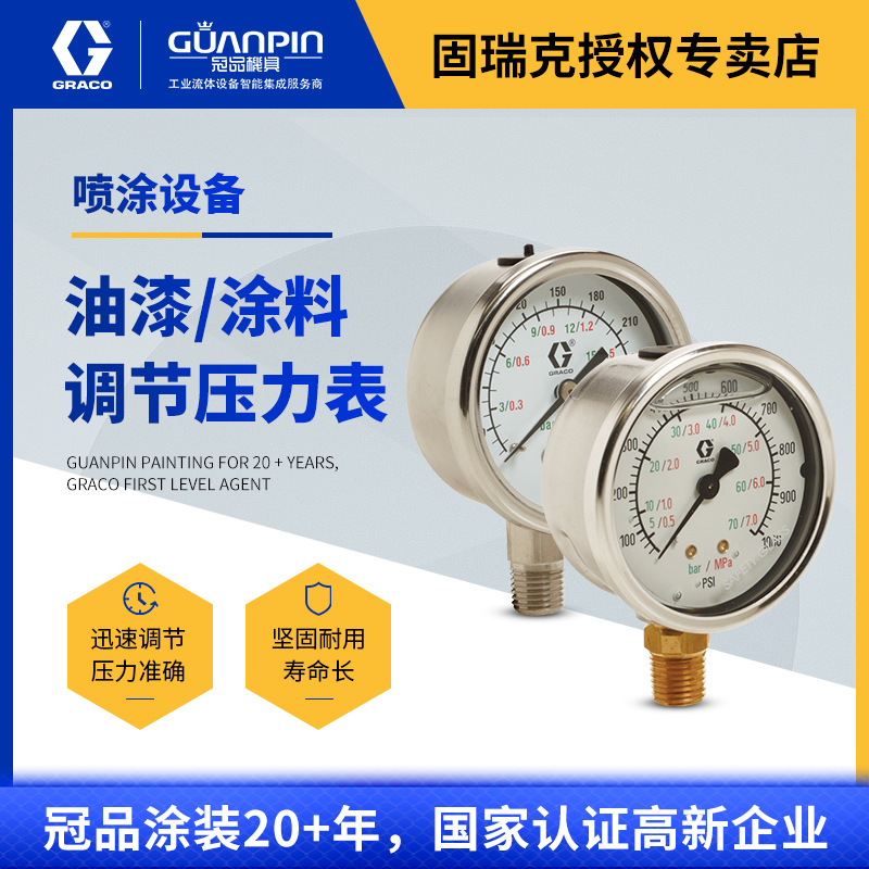 美国GRACO固瑞克187874低压102814高压油漆原装压力表
