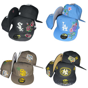 High-Quality Fully Enclosed Dodgers Baseball Cap Ny Yankees Embroidered Peaked Cap White Sox Non-Adjustable La Cap