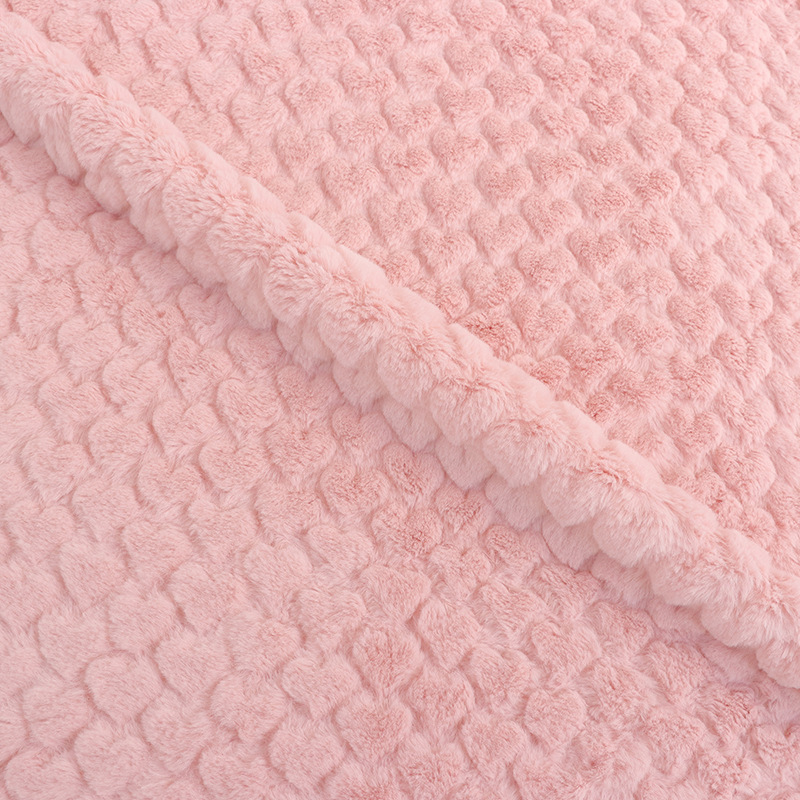 現物はウサギの毛のエンボスの小さい愛の綿布の立体のエンボスの小さいウサギの毛の布地の家庭用紡績の服装の抱き枕の生地に似せます。