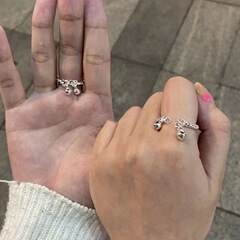一步一響一想雙宮鈴戒指鈴鐺戒指飾品送閨蜜情侶禮物新款胖手網紅