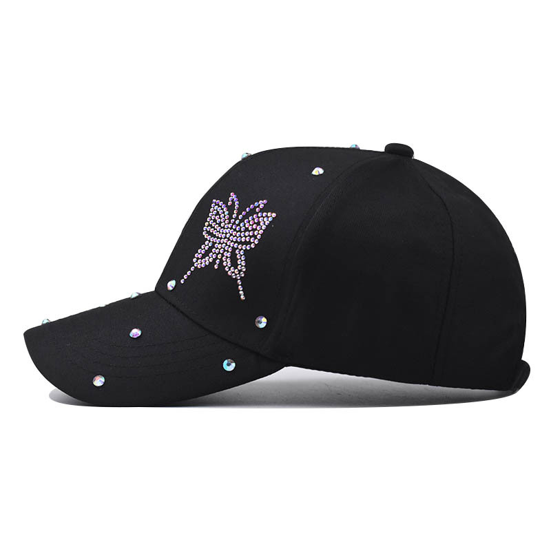 Nuevo cuatro estaciones clásico rhinestone mariposa gorra de béisbol hombres y mujeres moda protección solar sombrero transpirable casquillo enarbolado