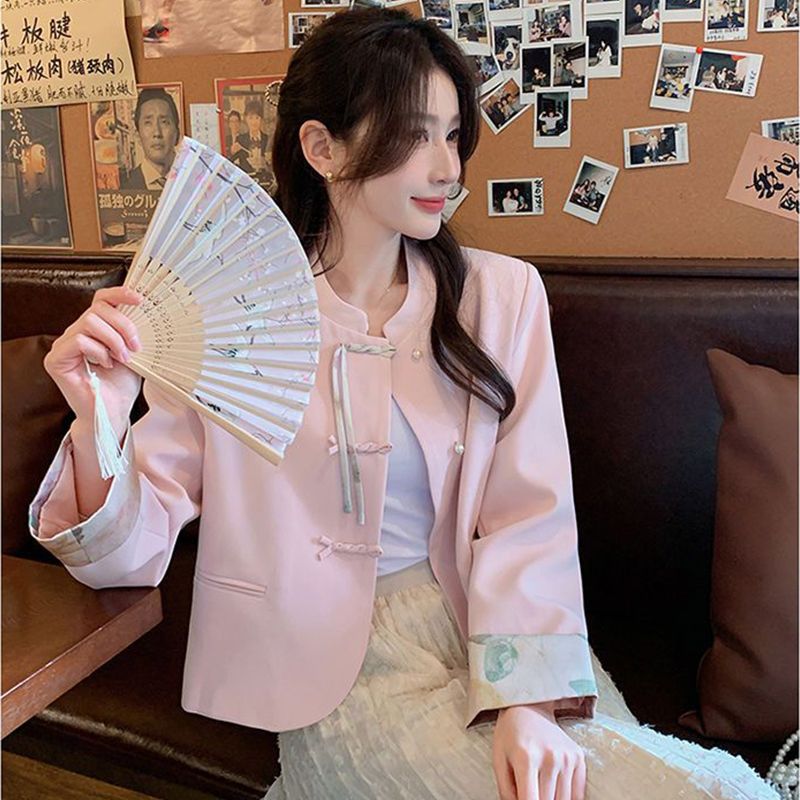 新中式國風女春秋短款外套薄款盤扣2025夏季女裝百搭小香風小個子