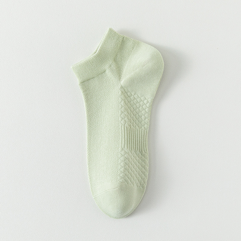 Calcetines de algodón de color sólido, calcetines de barco de verano, calcetines de malla transpirables, calcetines de algodón sin hueso.