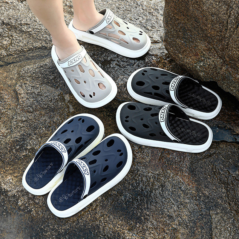 2024 verano sandálias de playa para hombres zapatos de agujero para hombres zapatillas antideslizantes con suela suave zapatos de playa ligeros