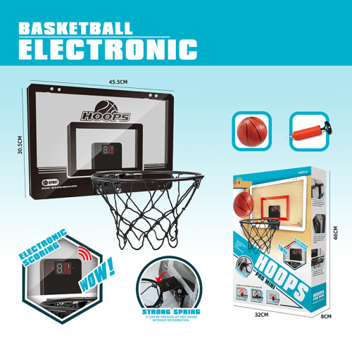 Scoreboard Basketball Hoop Indoor Door Wall Dual-Purpose Basketball Rim with Thickened EVA Shockproof and Explosion-Proof Basketball Trainer
