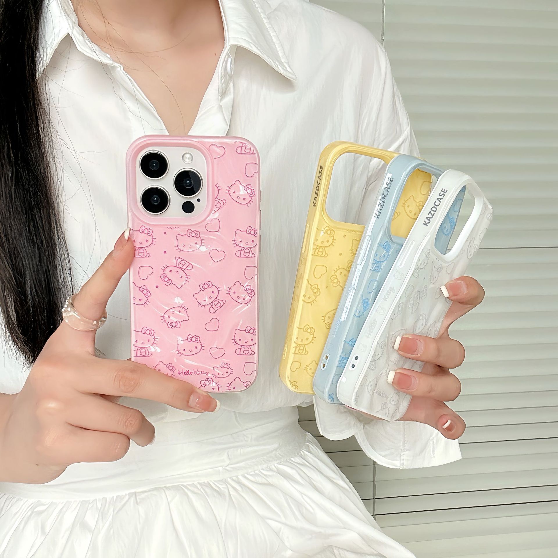 Diversión de dibujos animados dopamina KT gato para Apple 16PorMax funda para teléfono 15Pro pareja 14/13 nuevo 15PM