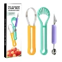 三合一雕刻不锈钢勺子挖球器