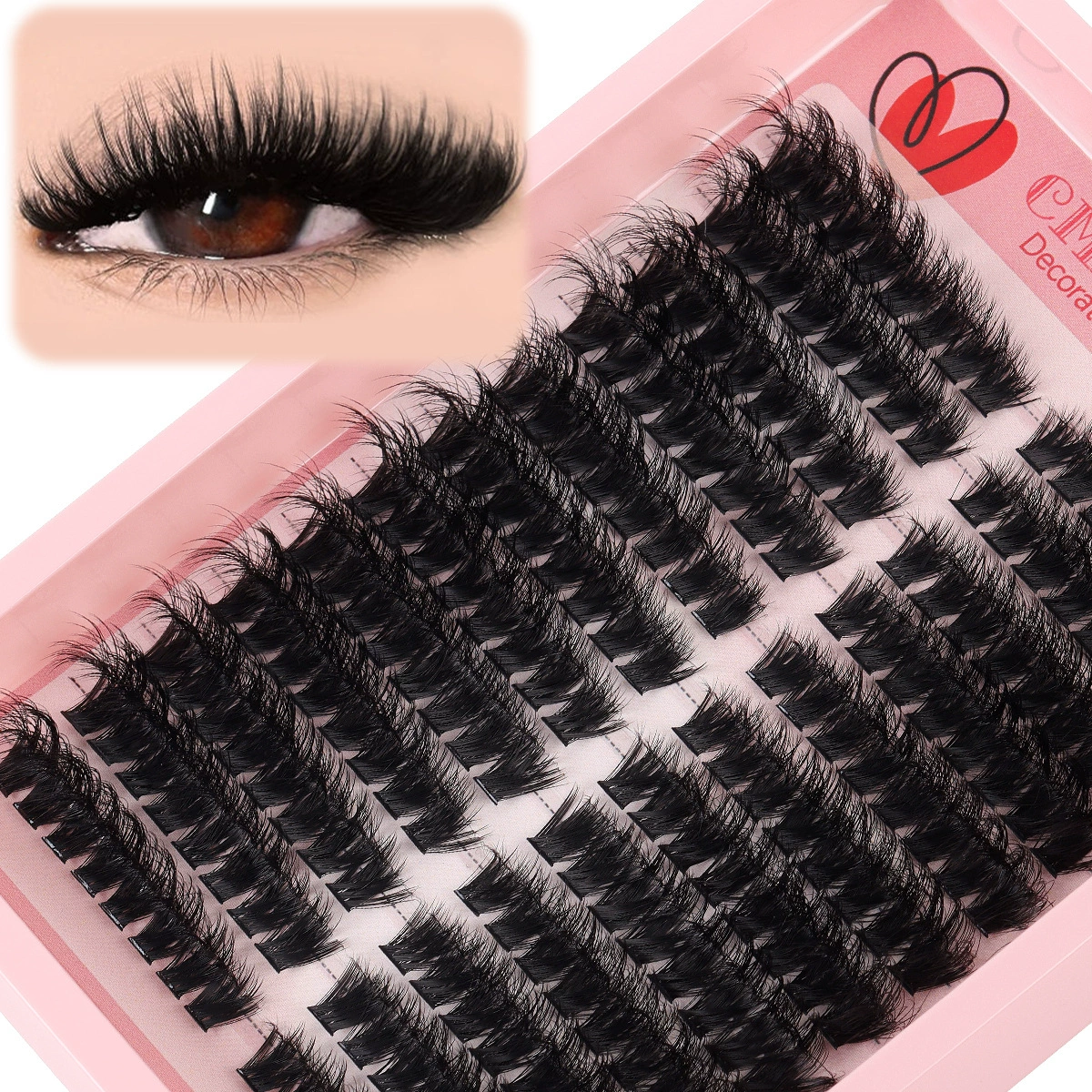 Cluster D-curve False Eyelashes, 216 Single Clusters, 8–16 mm, DIY Segmented Grafting Sets
