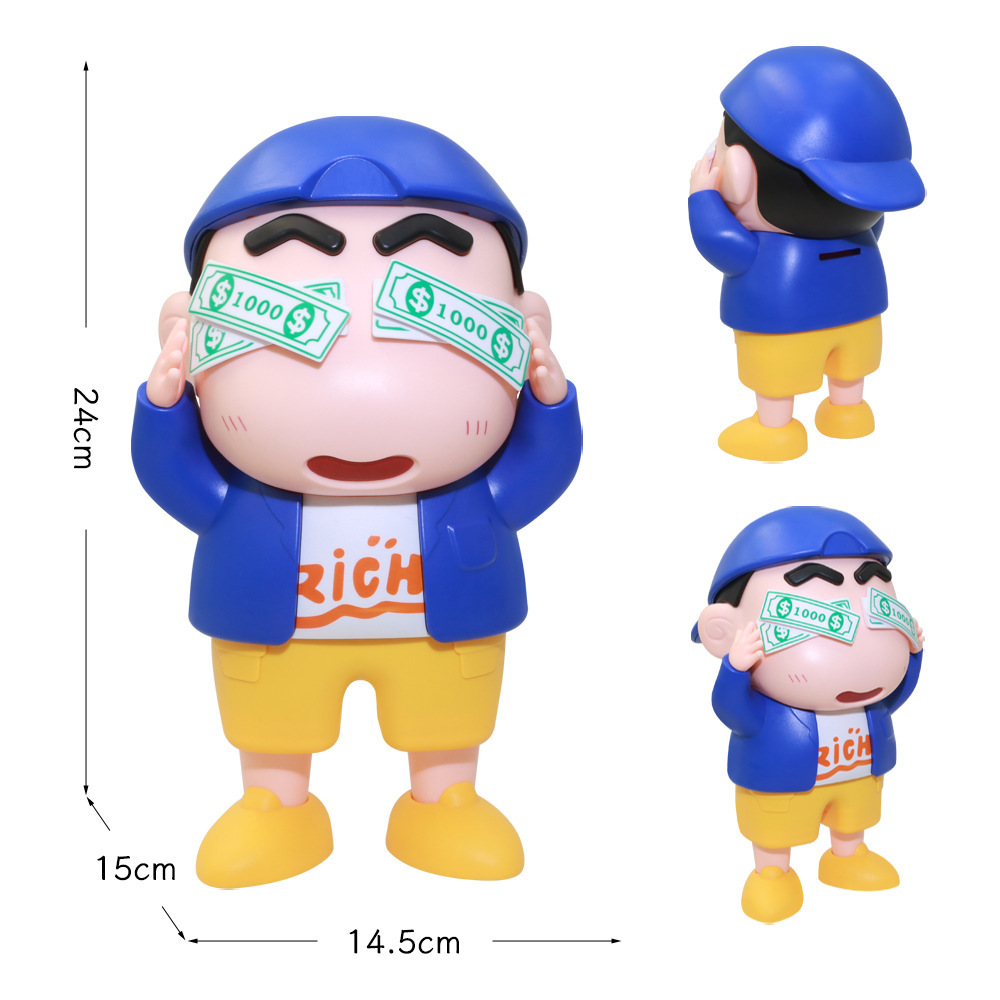 Adornos creativos domésticos, tirano local, dólar estadounidense, crayón Shin-chan, Yehara Shinzhisuke, modelo de figura de muñeca de coche al por mayor image 4