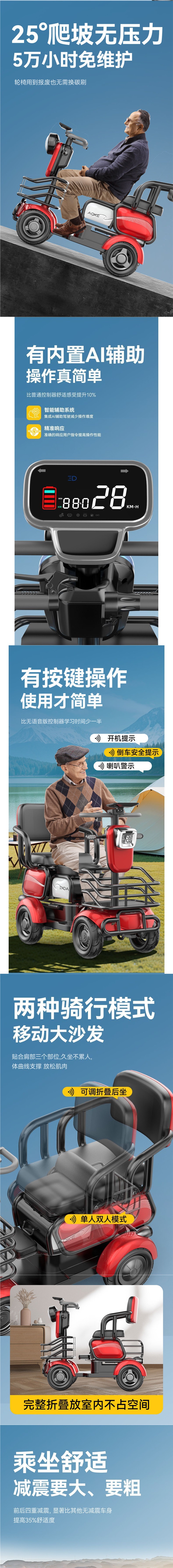 Lithium Battery Electric Vehicle Small Electric Four-Wheel Vehicle Mobility Scooter