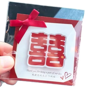 新款囍字亚克力立体冰箱贴婚庆结婚节日礼物喜庆装饰创意囍贴摆件