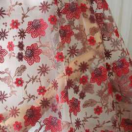 奢华高档出口服装面料 水溶花朵刺绣裙子布料 连衣裙家居辅料lace