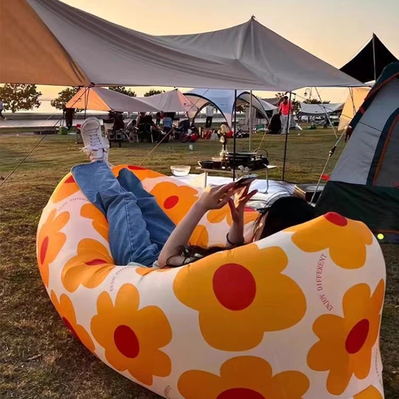 Inflatable Sofa Outdoor Lazy Folding Portable Air Mattress Picnic Camping Supplies Mattress Air Bed Inflatable Pad